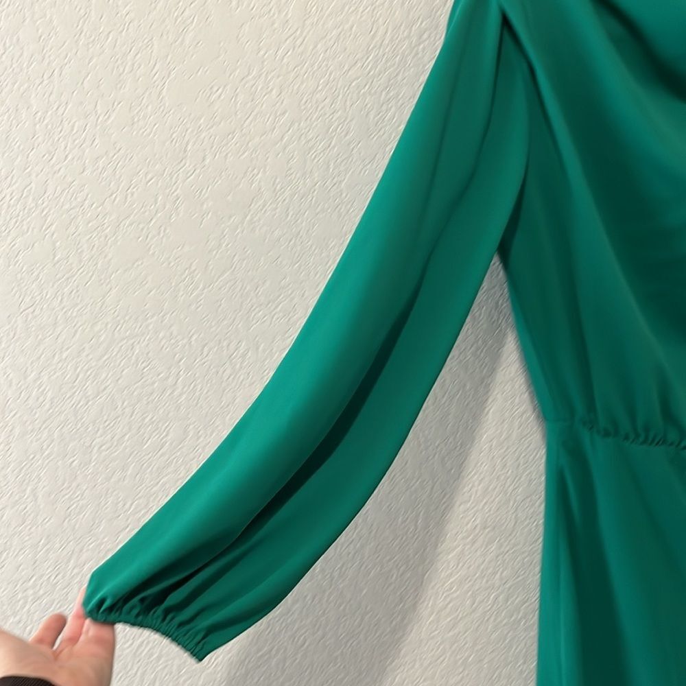 AMANDA UPRICHARD Felicia Long Sleeve Mini Dress, Green Juniper, Size S - Picture 4 of 8
